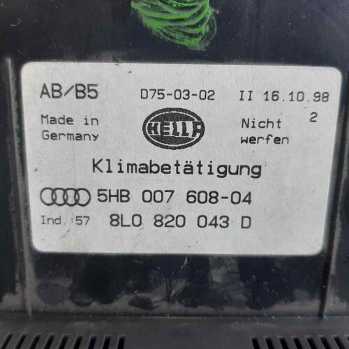 MANDO CLIMATIZADOR AUDI A3 (8L) 1.9 TDI Ambiente   |   12.96 – 12.02