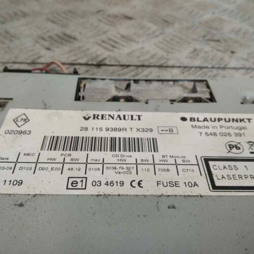 SISTEMA AUDIO / RADIO CD RENAULT SCENIC III Grand Dynamique   |   04.09 – 12.11