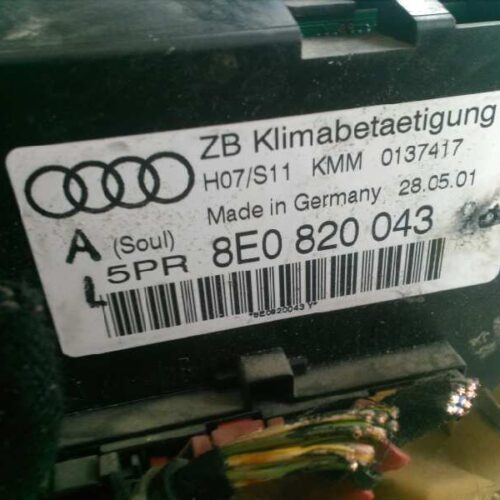 MANDO CALEFACCION / AIRE ACONDICIONADO AUDI A4 BERLINA (8E) 1.9 TDI (96kW)   |   12.00 – 12.04